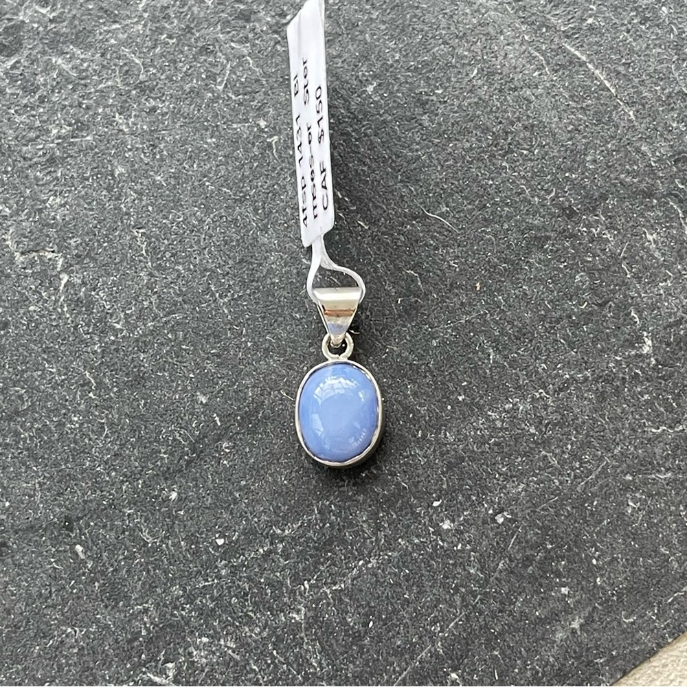 Elegant Sterling Silver 925 Blue Star Sapphire Pendant - Picture 5 of 11